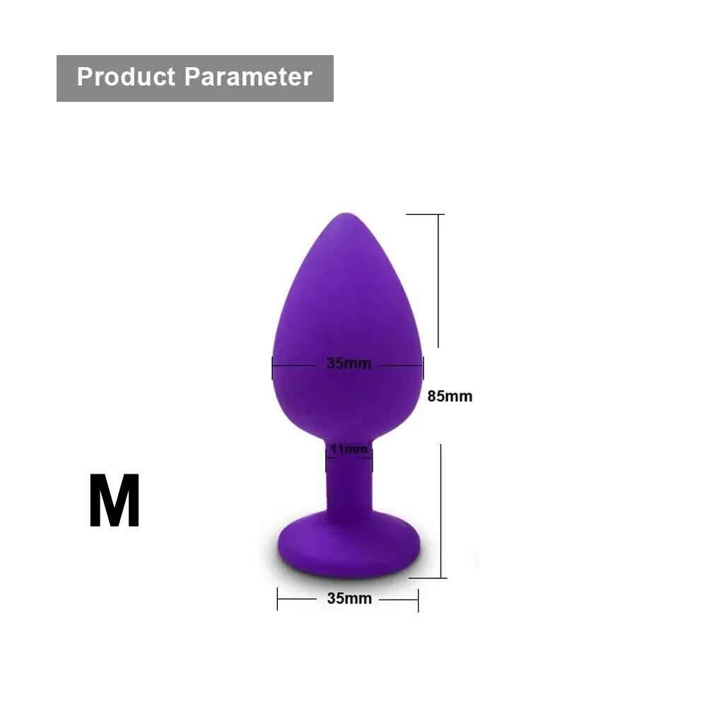 4 Different Color Mini Silicone Crystal Butt Plug Anal Plug Unisex Sex Stopper Adult Sex Toys for Men/Women Anal Trainer Couples