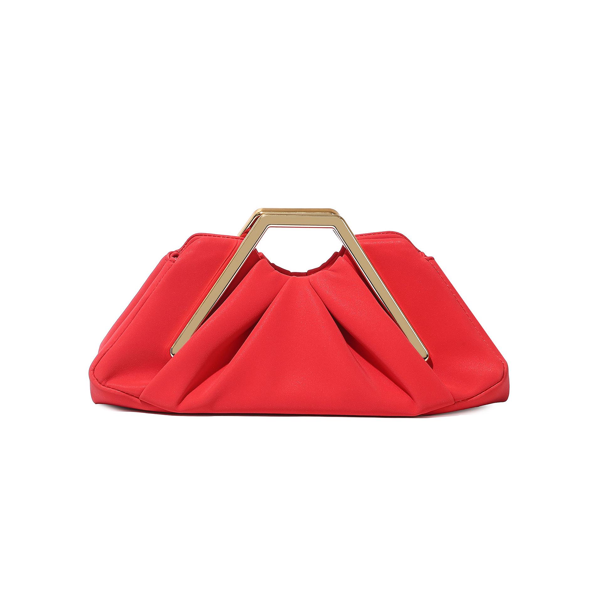 Премиальная женская нишевая складчатая кожаная сумка-клатч Cloud Soft - Сумка через плечо и под мышку для вечера 30x10x15 cm