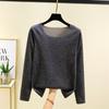 Ladies' Loose Comfortable Casual Fashionable And Warm Underwear With Seamless Round Neck And Thick Velvet Top
