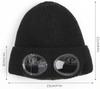 CROSSUNION Knit Hat with Sunglasses, Unisex, for Adults (Black)