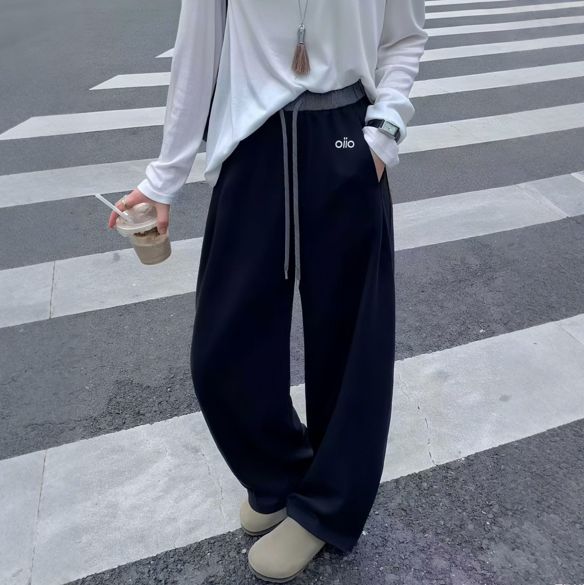 

Korean Style High Waist Wide Leg Pants for Women - Spring & Autumn Fashion M [100-115 lbs] темно-синього кольору