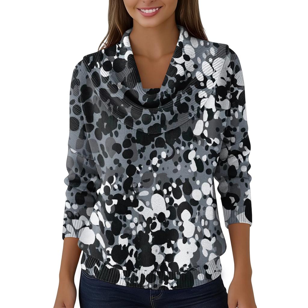 Dam Casual Och Moderiktig Rundhals Långärmad Tryckt Topp Tröja