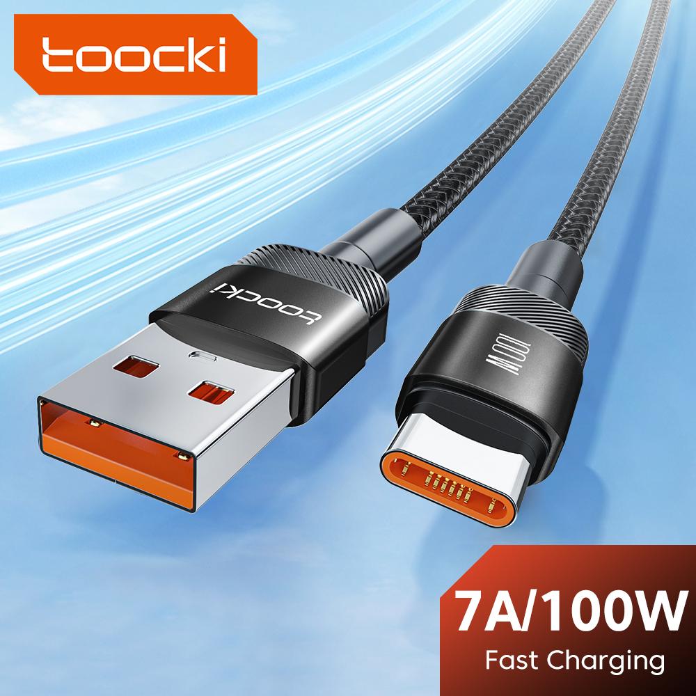 Toocki 7A USB Type C Cable For Huawei Honor 100W/66W Fast Charging Charger USB C Data Cord Cable For Poco Oneplus Samsung