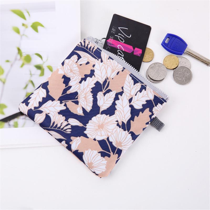 Sanitary Napkin Bag Cute Cotton Fabric Coin Money Storage Bags Women Small Cosmetic Lipstick Make Up Credit Card Organizer Case