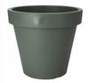 Mörkgrön dekorativ trädgårdskruka 25 x 22 cm rund