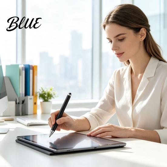 Stilo ad Alta Sensibilità Penna a Doppia Punta per Touchscreen Punta a Disco e in Silicone 2-in-1 Penna Touch Universale per Tablet Capacitivo Tavoli Telefoni