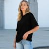 Women Casual Loose Fit Crew Neck Short Sleeve T Shirt with Pocket Comfortable Relaxed Style Lightweight Top for Daily Wear