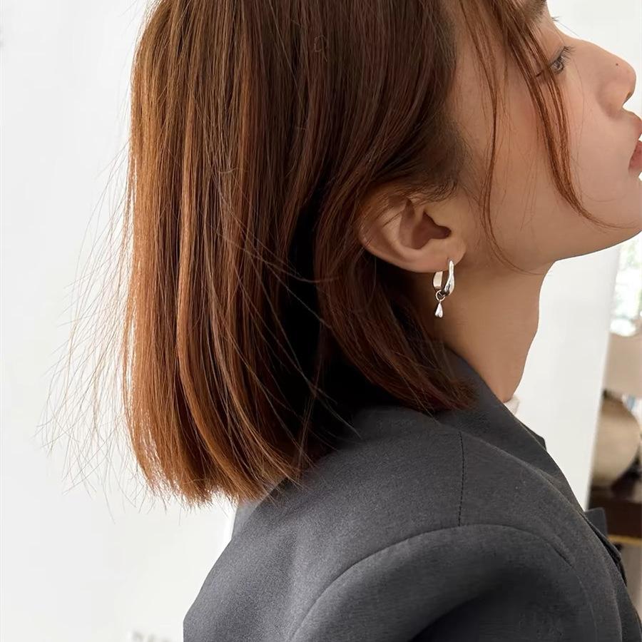 Light Luxury Niche Design Cold Wind Earrings Color Water Drop Earrings Cold Wind Earrings Women'S Exquisite Trend Jewelry