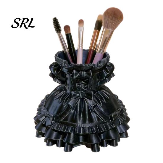 Small Item Organizer 3D Printed Dress Shape Pen Holder, Cute Desk Teacher Gift Holder for Makeup Brushes Stationery, Creative Home Office Decor Unique