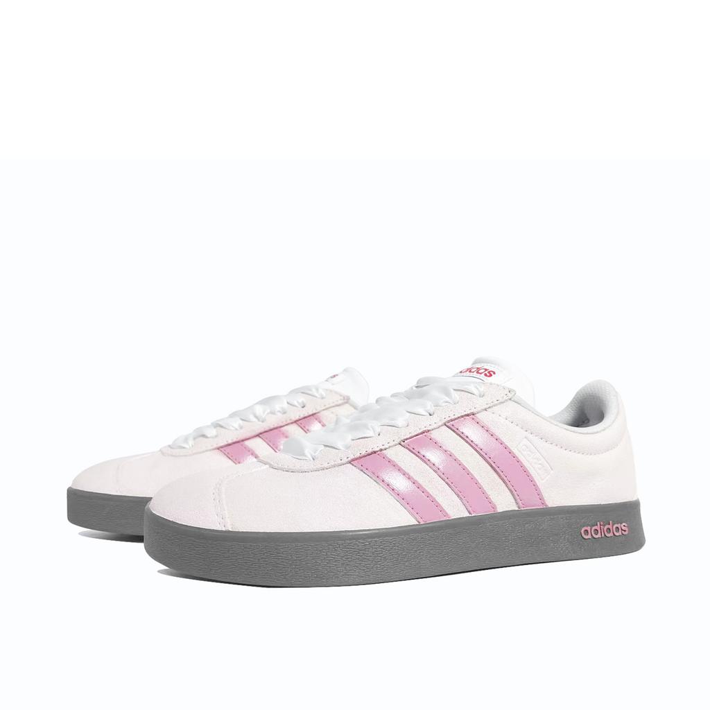 Adidas VL COURT 2.0 Brocade Dance In Crimson Satin Coverage Quick Dry Lightweight Low top Skateboard Shoes Unisex Pink HQ1802(Team847-)