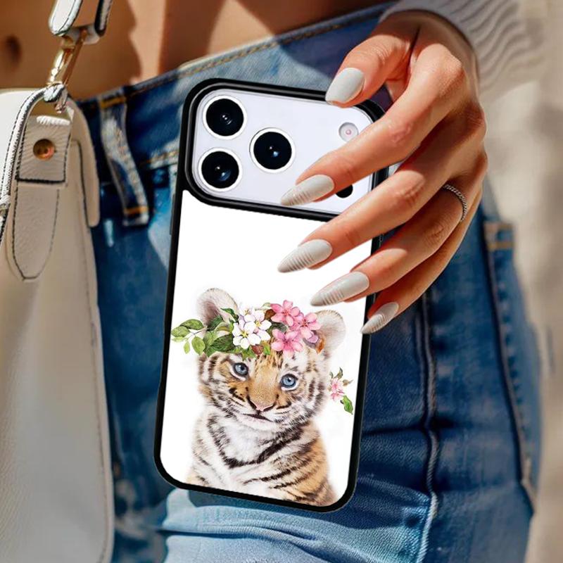 Raccoon Fox Animal Flower Phone Case For iPhone 17 Air 14 15 13 12 Max Cover For Apple 16e 11 Pro Max Plus Coque