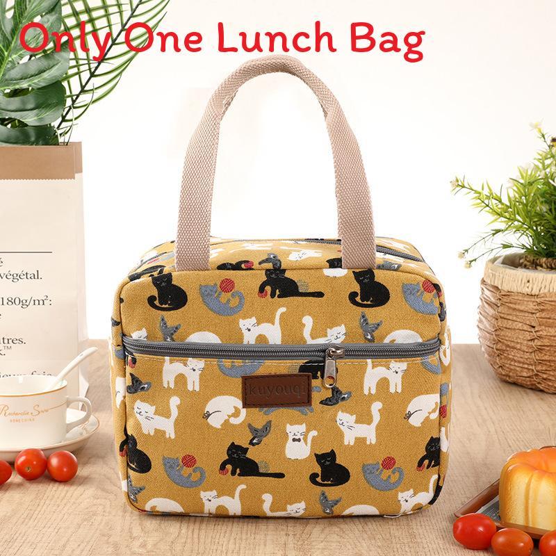 Bolsa de Almuerzo de Lona Tipo Tote Con Aislamiento Espeso Para Trabajadores de Oficina y Madres