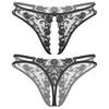 Adult Men Lingerie Briefs Flower Embroidery Lace Thong Underwear