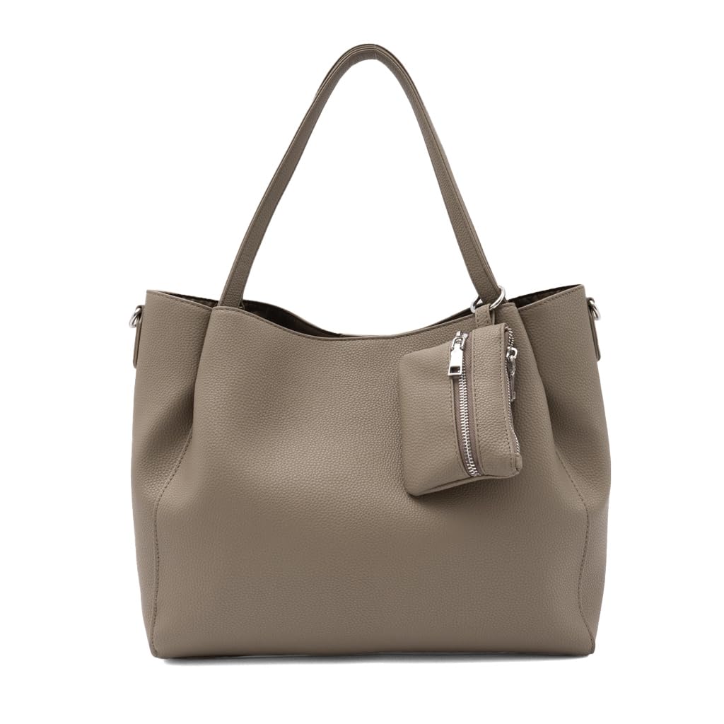 

VITAFELICE A4 Tote Bag with Mini Women s Case, sib-80038p (Gray Beige)