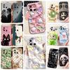 For Xiaomi Redmi 12C 11A 4G Phone Case Redmi 12 4G Poco C55 Back Cover Soft Liquid Silicone Pnada Rabbit Flower Cute Fundas