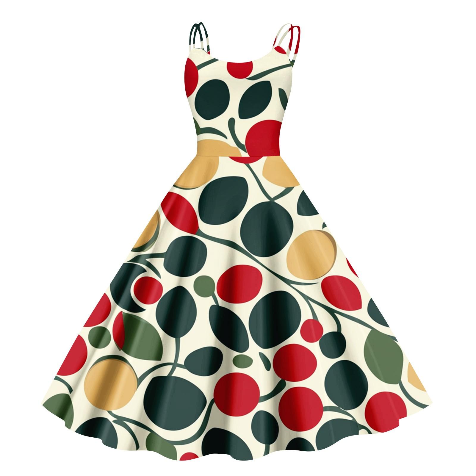 

Женские рождественские подарки, напечатанная шапка Санты, сексуальное платье с открытыми плечами в стиле панк-винтаж M бежевый