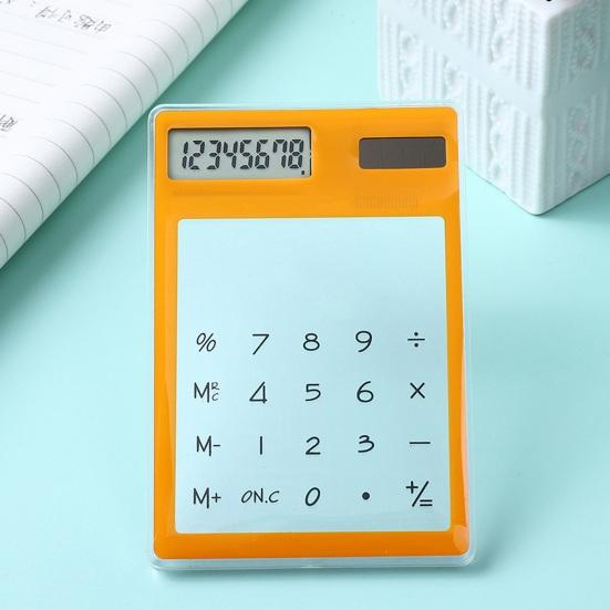 Transparent Calculator 8-Digit Display Calculator Solar Power Supply Calculator for Home School