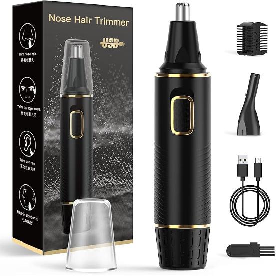 Nose Hair Trimmer for Men, 2025 Painless USB Rechargeable Nose Hair Trimmer, Ear and Nose Hair Trimmer for Men, Professional Facial Hair Trimmer with чёрный