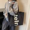 Korean Shoulder Bag Large Capacity Canvas Tote Bag for Women with Letter Print Comfortable and Versatile Texture Storage Bags