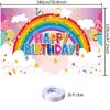 Rainbow Birthday Tapestry, Birthday Decoration Tapestry, Stylish Rainbow Birthday Wall Hanging Photo Backdrop, Rainbow Happy Birthday Party Photo Post