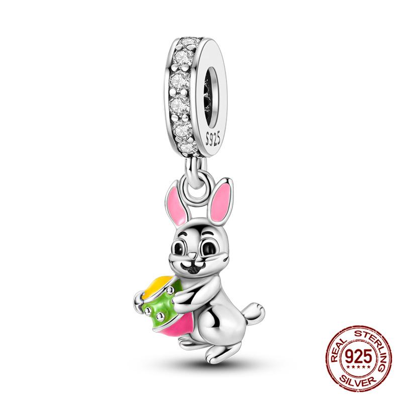100% 925 silver Animal Series Bulldog Zebra Squirrel Charms Fit Original 925 Bracelet DIY Jewelry Making Women Gift