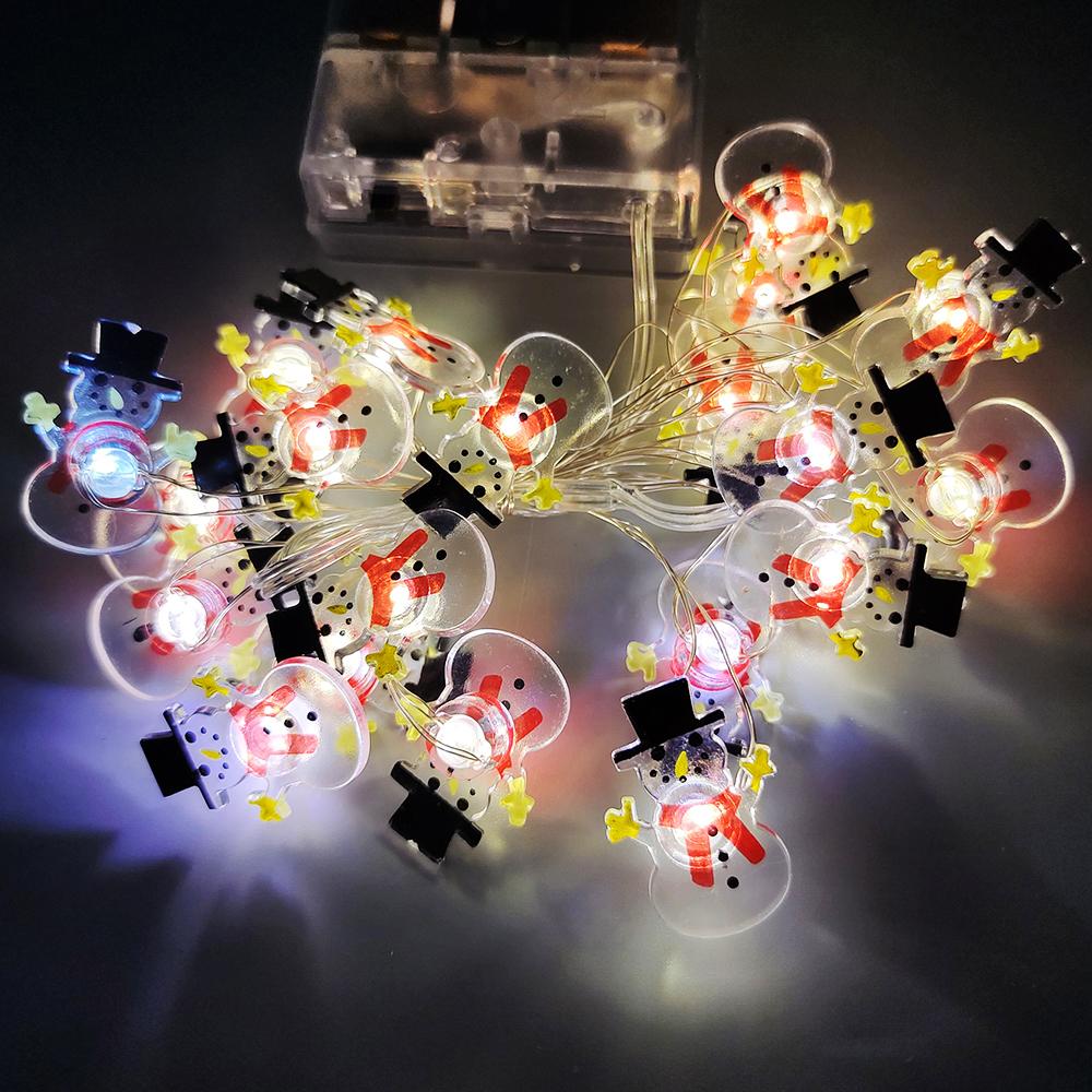 2M 20Leds საშობაო განათების სიმებიანი სანტა კლაუსი ფიფქია Led Light Xmax Garland სინათლის ორნამენტი საბავშვო საჩუქარი საშობაო დეკორაცია 2024
