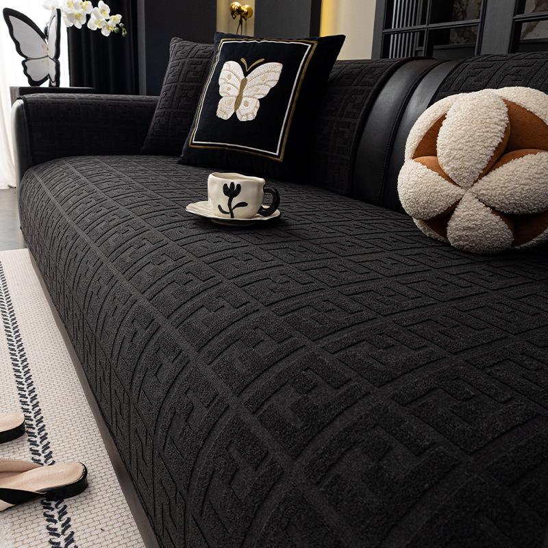 2025 Retro Style Plush Sofa Cushion Cover, Non-slip & Thickened for All Seasons