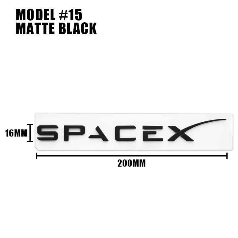 ABS 3D Space X Logo Badge Sticker For Tesla Model Y S 3 Model X Car Badge Fender Side Decal Emblem Trunk Auto Styling Accessorie