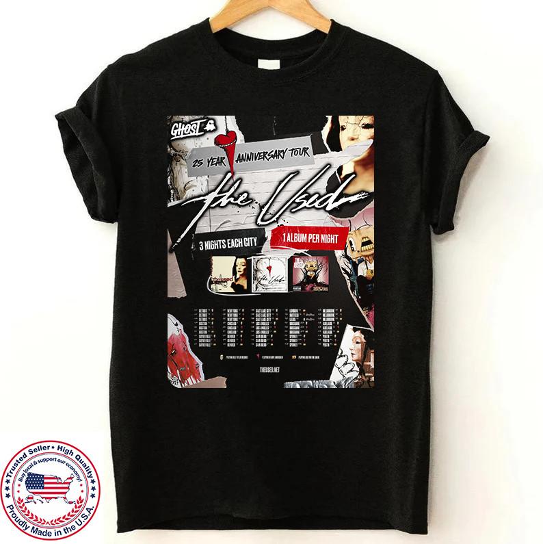 The Used Band 25 years Anniversary World Tour T Shirt  Unisex T-Shirt M