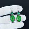 Green Copper Turquoise & Green Apatite Earrings Earrings, 925 Sterling Silver Earrings, Antique Jewelry, Dangle Drop Earrings For Love Gifts