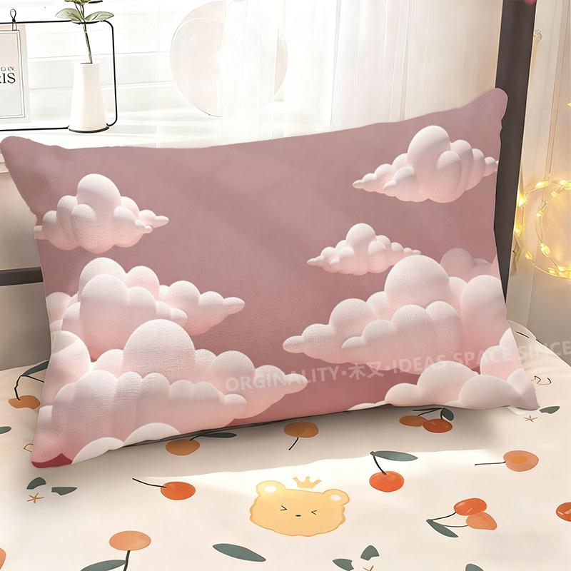 Pink Clouds Patterned Pillowcase Suitable For Sofa Bedroom Car Pillow Cover Cushion Rectangular Back Cushion