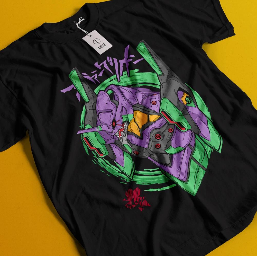 Neon Genesis Evangelion Tshirt Eva Unit 01 Japanese Black Anime Shirt All Size S