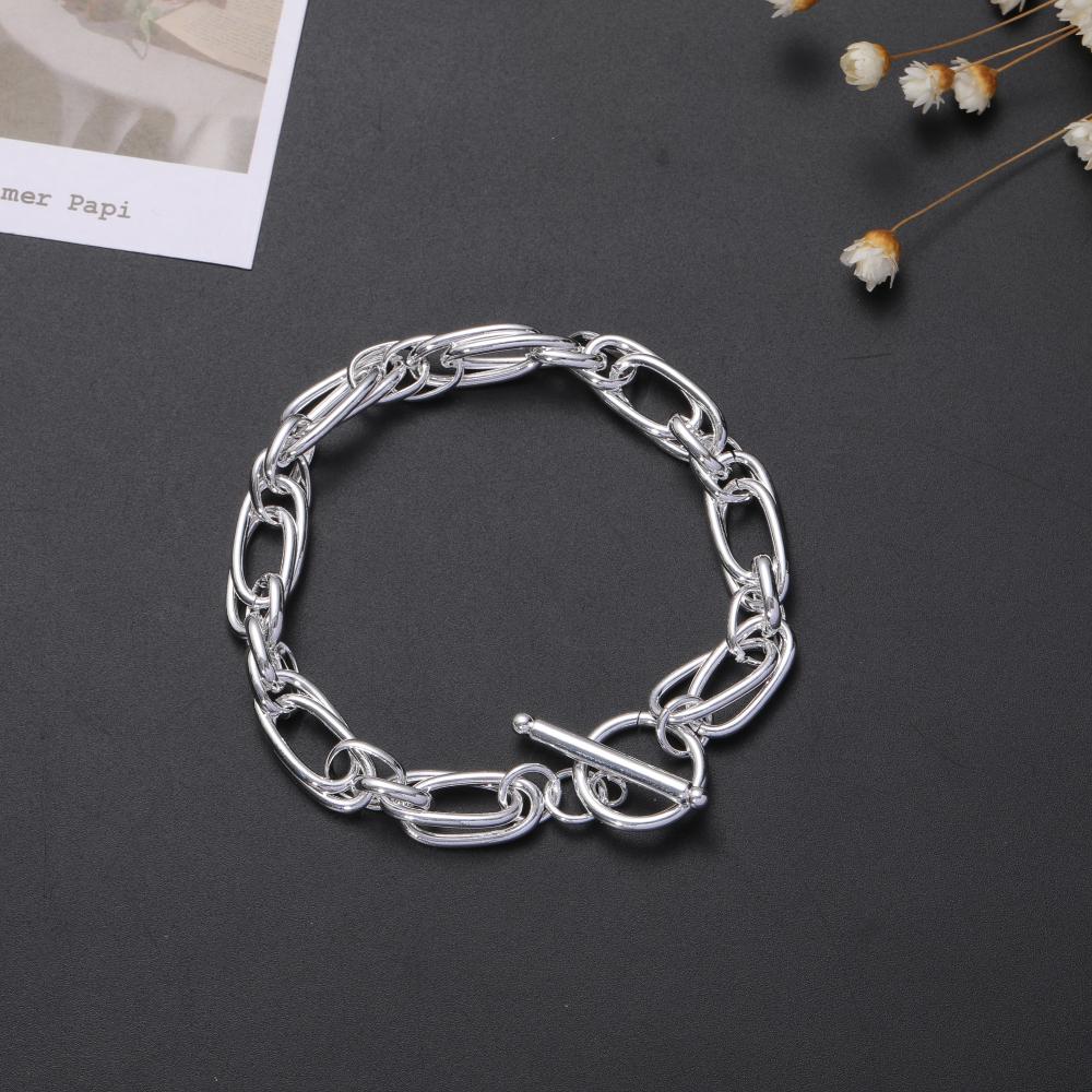 925 Sterling Silver Geometry Bracelets For Women Korean Lucky High Quality Bracelet Luxury Jewelry Accessories Jewellery