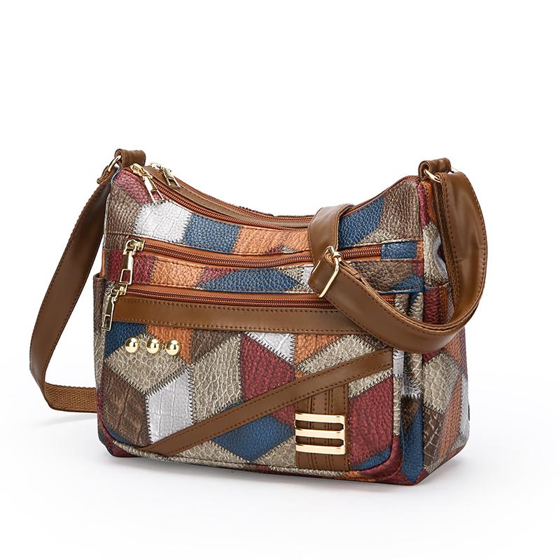 PU mykt skinn dameveske Skulderveske Middelaldrende Mother Crossbody Bag