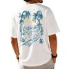 Herren Tropical Beach Grafik T-Shirt Palme Sonnenuntergang Tee