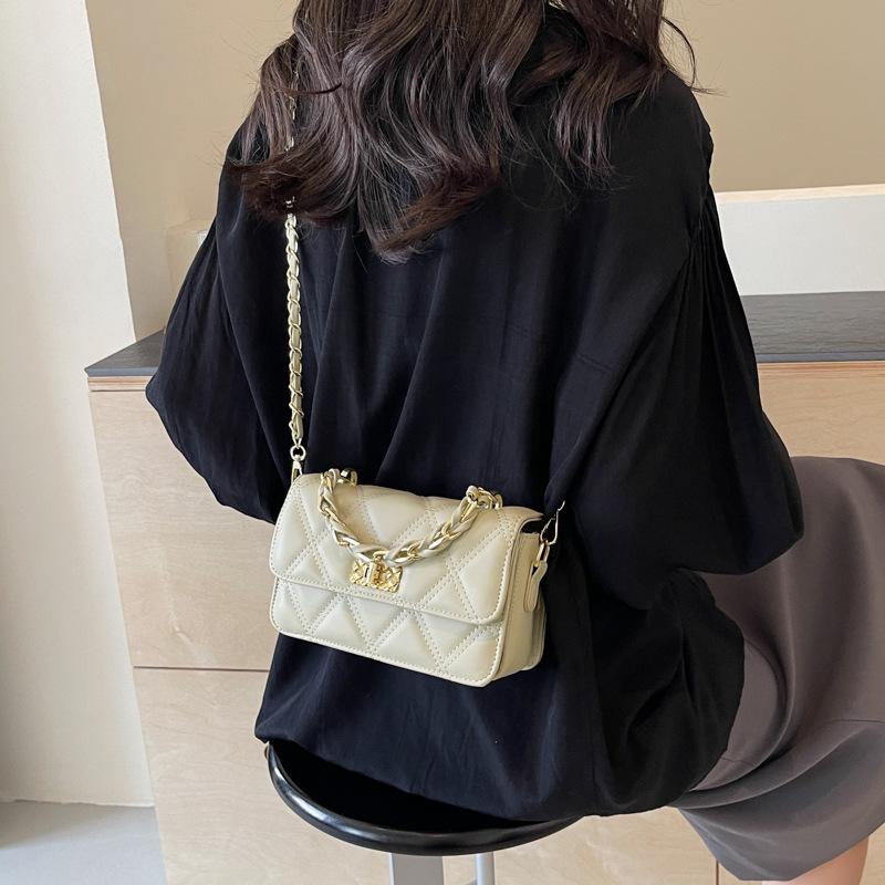 This Year's Popular Diamond Chain Small Bag Women's 2025 Summer New Trendy Versatile Messenger Bag High-end Small Square Bag