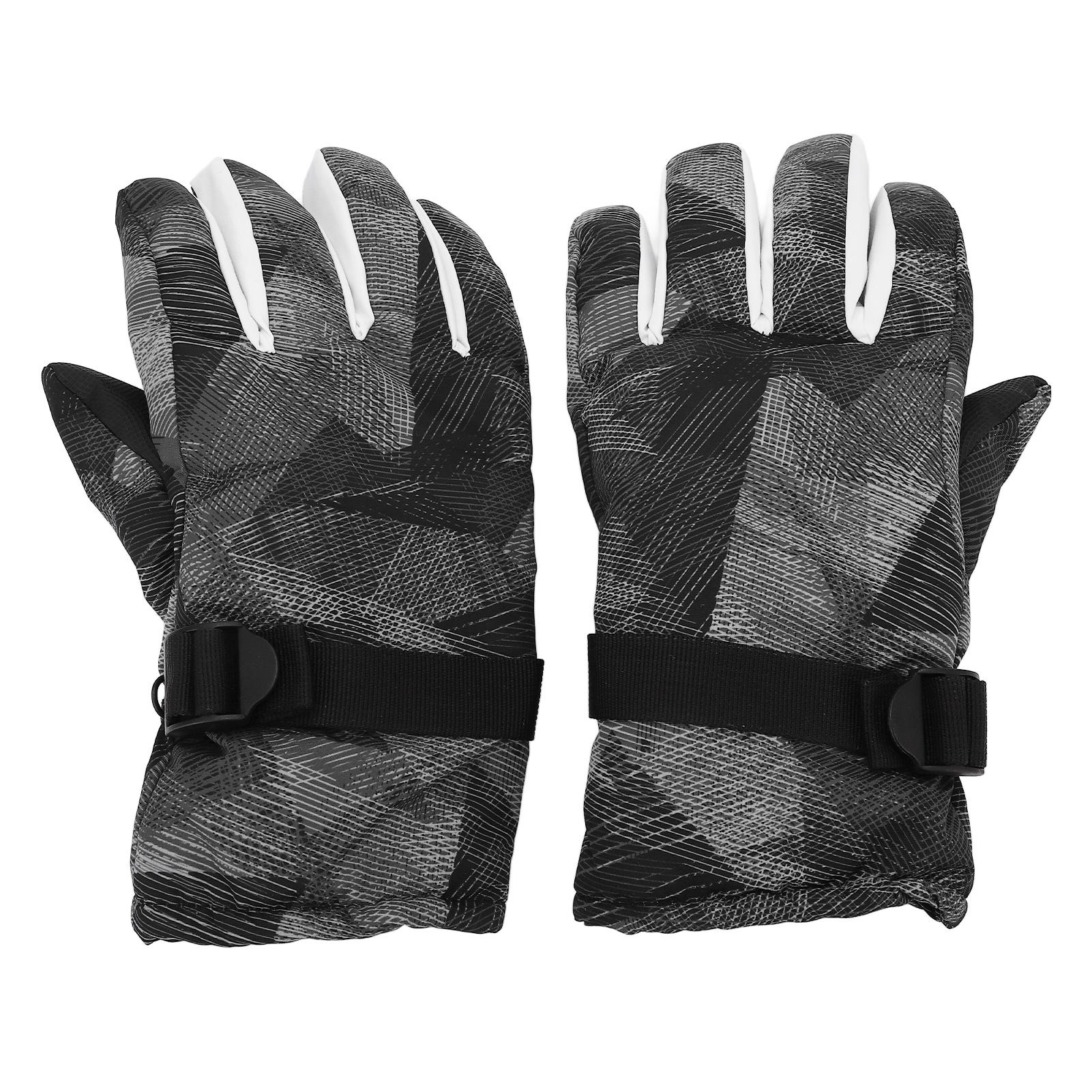 

Ski Gloves Anti Slip Padded Thickened Buckle Straps Waterproof Snowboard Gloves for Winter