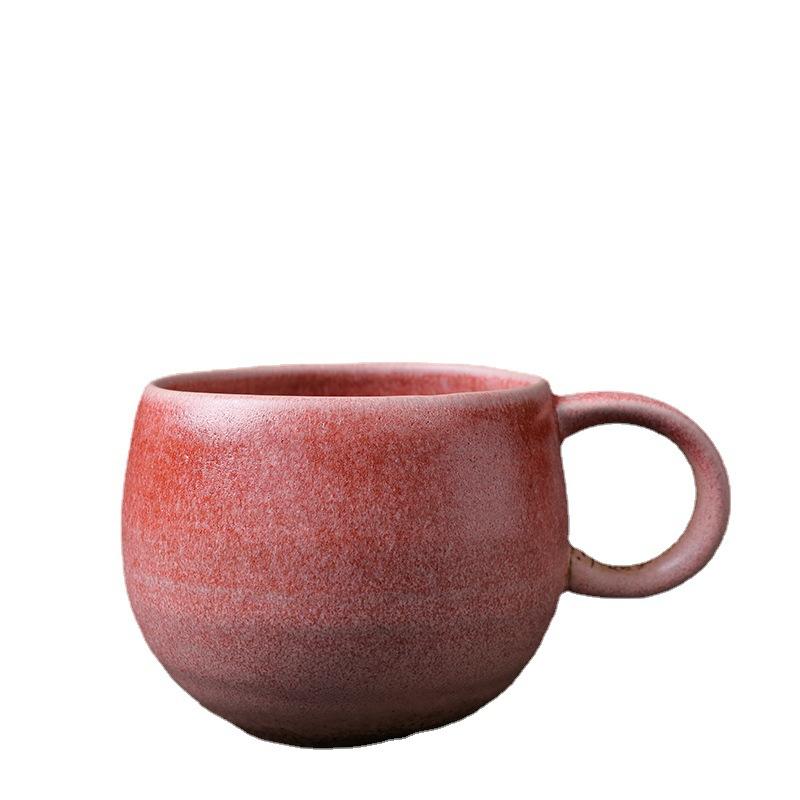 Retro Japanese Large-Capacity Ceramic Cup Coarse Pottery Coffee Cup Breakfast Cup Kiln Vintage Cup