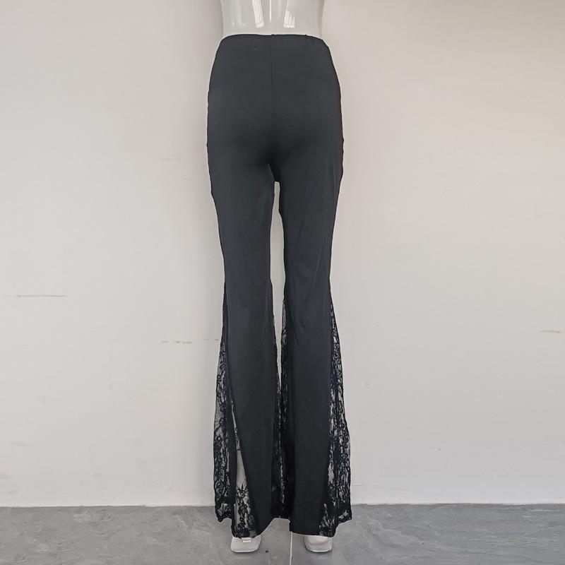 Pantaloni Donna Estivi 2025 a Zampa Patchwork di Pizzo - Vestibilità Slim e Design Valorizzante