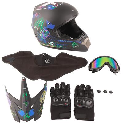 Professioneller Motocross-Helm für Kinder und Erwachsene, Motocross-Offroad-Motorradhelm mit Schutzbrille