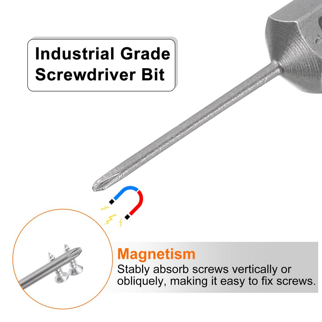 1/5/10pcs Phillips Screwdriver Bit 1/4" Hex Shank 50mm Long Magnetic S2 Steel Screw Driver Bit Cross Head Electric Drill Bits