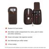 CONTACTS Astuccio per matite in pelle pieno fiore Fatto a mano Vintage Cerniera Porta penne Pochette con fessura per carte Organizzatore per penne Tasche Borsa per cancelleria