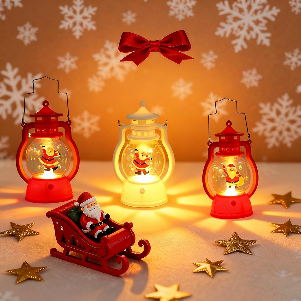 4pcs Christmas Candle Lantern, Retro Oil Lamp, Portable Christmas Decorative  Hanging Lanterns, Battery Operated Xmas Light