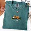 Not Today Sloth Shirt, Funny Embroidered Sloth Tee, Comfort Colors Animal Shirt, Lazy Day Shirt, Cute Sloth Lover Gift