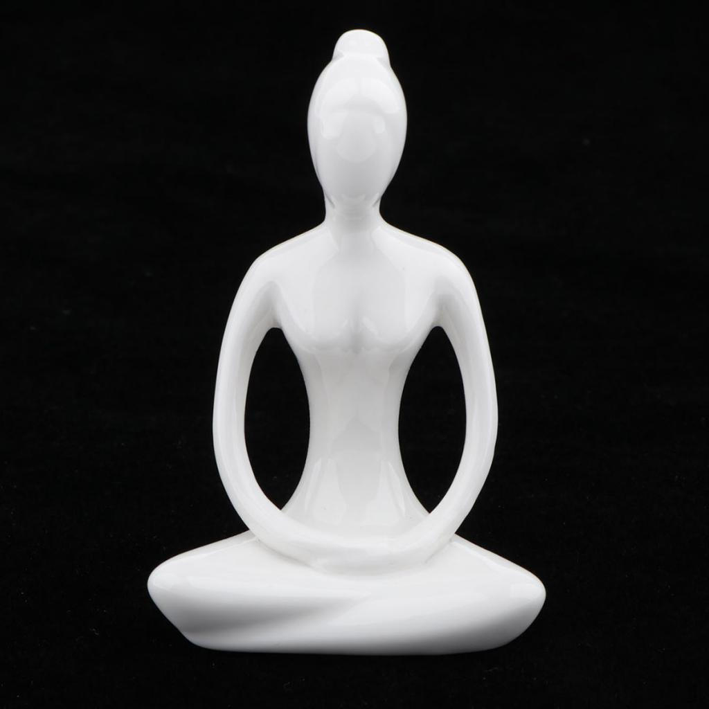 Abstract Art Ceramic Yoga Poses Figurine Porcelain Statue Different Home Ornament