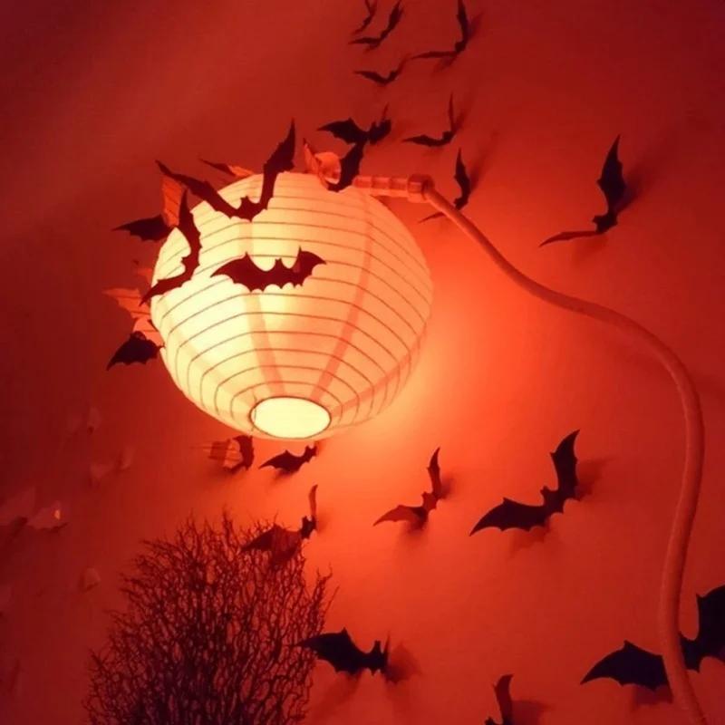 Kinderzimmer Wandaufkleber Halloween Atmosphäre Dekoration 3D Schwarze PVC Fledermaus DIY Fledermaus Wandaufkleber Heimtapete
