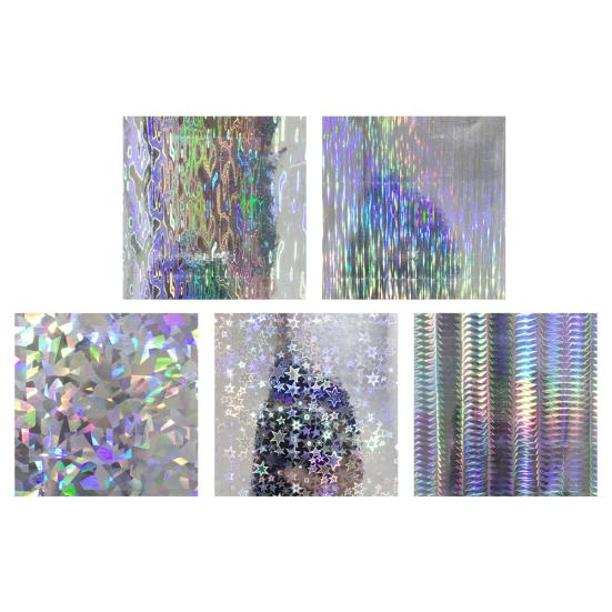 10Pcs Geometrie Muster Holographische Klebeband Film Flash Angeln Köder Aufkleber