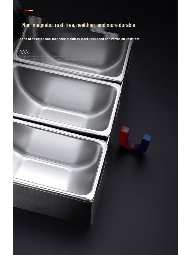Stainless Steel Spice & Seasoning Box with Lid for Kitchen or Restaurant Use