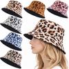 Leopard Patterned Basin Hat Bucket Style Fisherman Hat Unisex Design Bucket Hat  Outdoor Travel