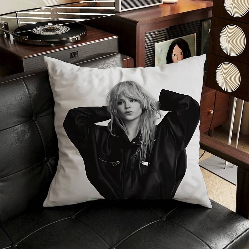 Actor SSophie TThatcher Pillow Case Square DoubleSided Printing Short Plush Sofa Cushion Cover Bedroom Bedside Pillow